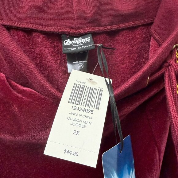 Universe Marvel Velour Joggers Plus Size 2X Avengers: Endgame I Am Iron Man NEW - Picture 12 of 14
